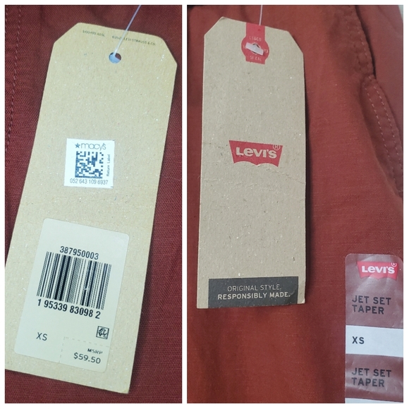 Levi's Jet Set Burnt Orange  Taper Crop Ankle Joggers Pants XS NWT - Picture 5 of 10